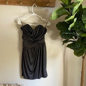 LIKE NEW. Express grey strapless dress. Size M.